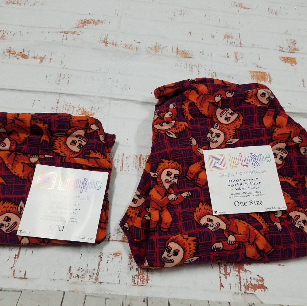 Lularoe l/xl leggings w/ OS into the wild mommy me